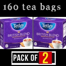 Tetley British Blend Premium Black Tea 2 Box 160 Bags Deliciously Rich & Robust
