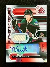 2022-23 UD SP Game Used Nathan Smith Authentic Rookies Jersey Auto Red #079/149