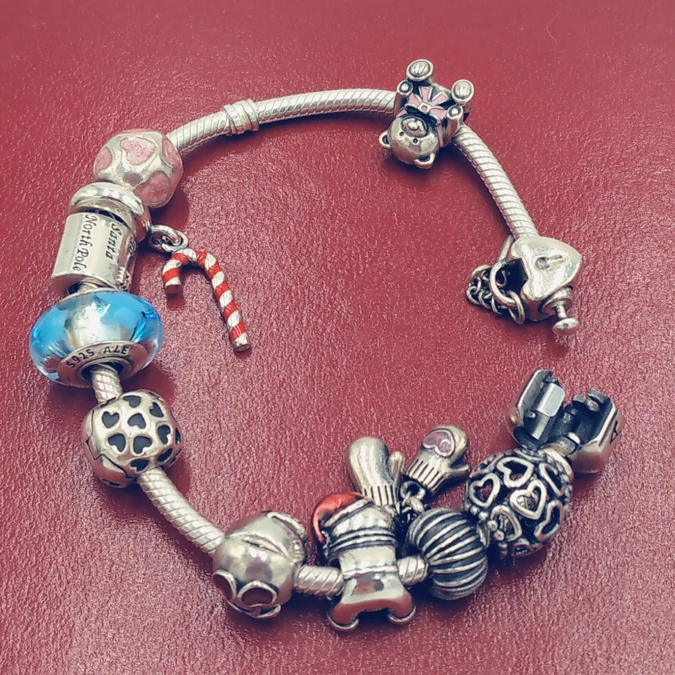 Pandora Armband mit 10 Charms aus 0,925 Sterlingsilber - Bild 2 von 4