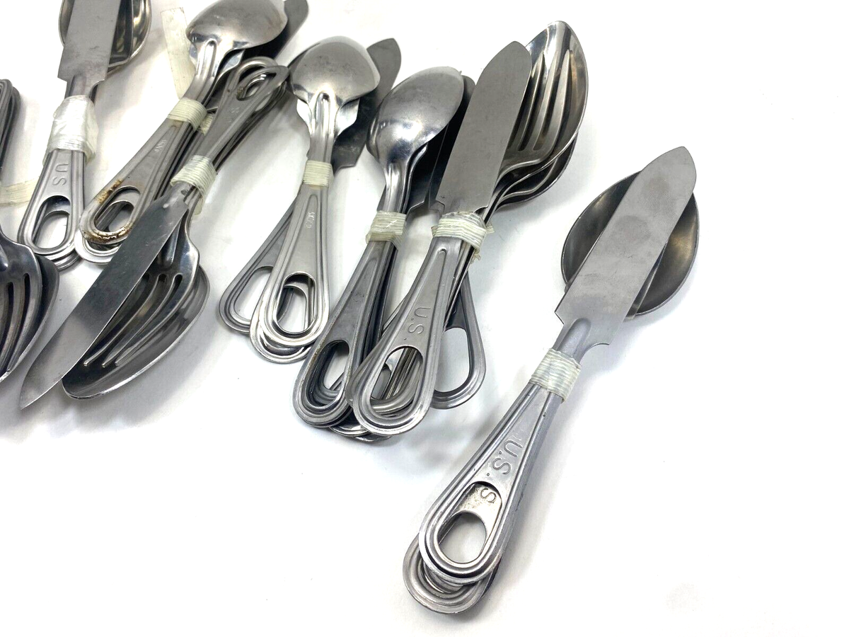 US Mess Kit 3pc Knife Fork Spoon Set, used good | eBay