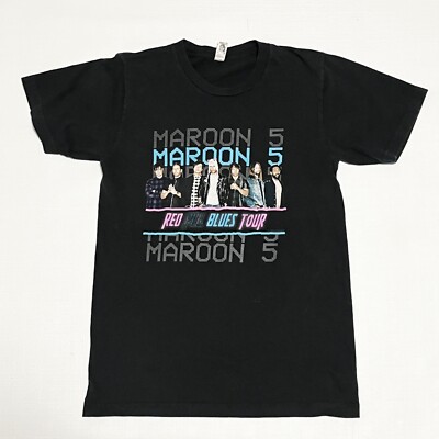 2018 Maroon 5 Red Pill Blues Tour Black Band T-Shirt Adult S