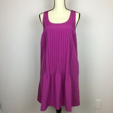 Lauren Ralph Lauren Shift Dress Size 6 Womans Pink Sleeveless Pleated Pullover 