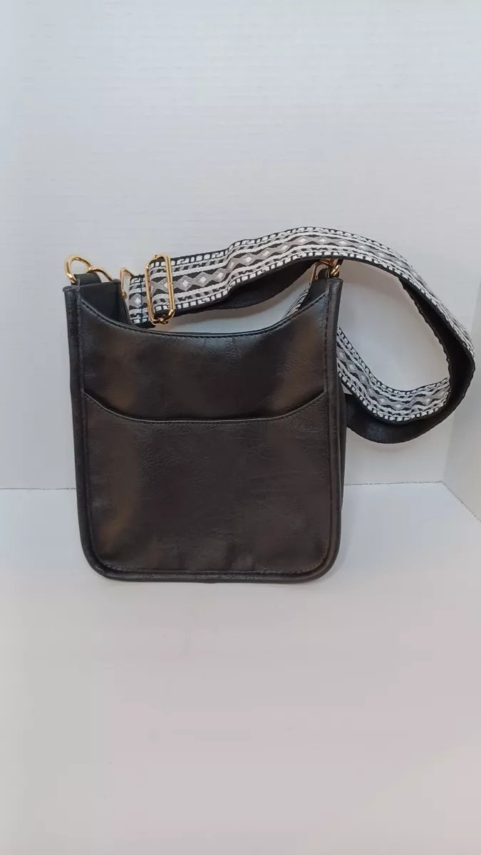 AH-DORNED Mini Vegan Crossbody Bag in Black With Three Straps in EUC.