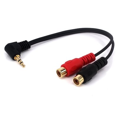 3,5 mm Buchse auf 2 x RCA Phono Buchse Adapter AUX Y Splitter Kabel 0,2 m