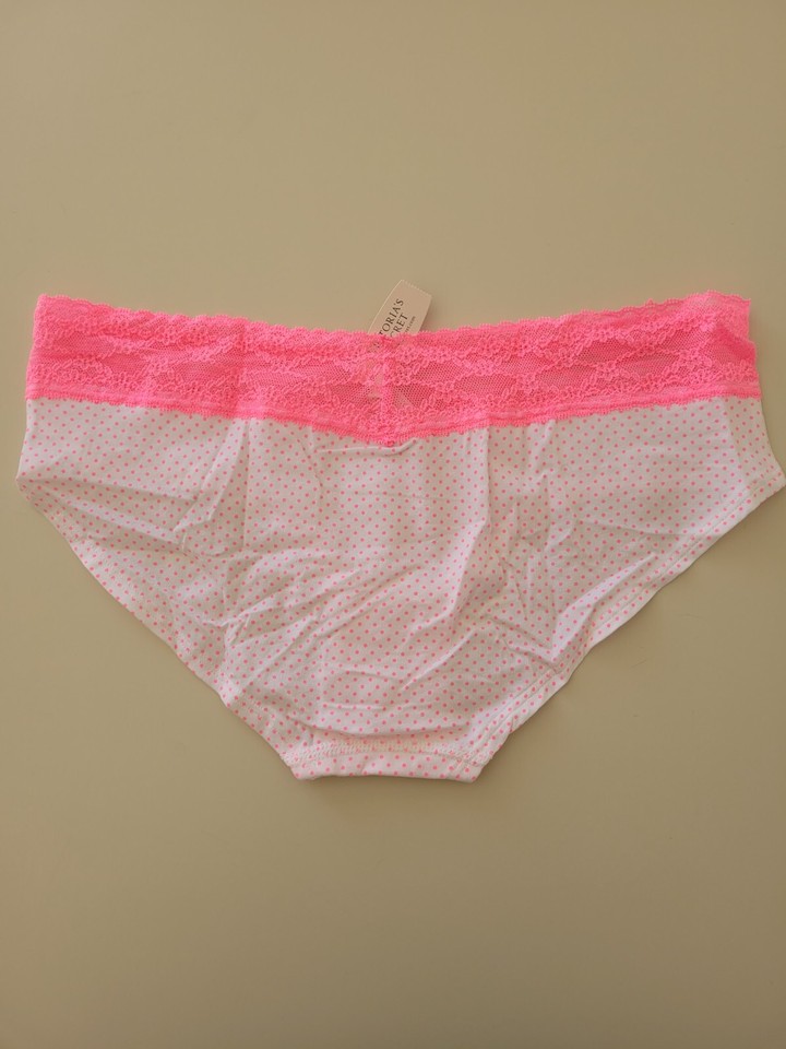 NEW Victoria's Secret Cotton Hiphugger Bikini Panty Size M medium pink