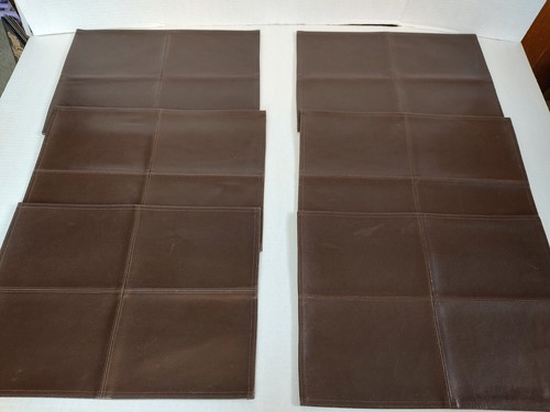 6er Set Braun Kunstleder Tischsets Set Rutschfeste Matten Tisch Akzente 18" x 13"
