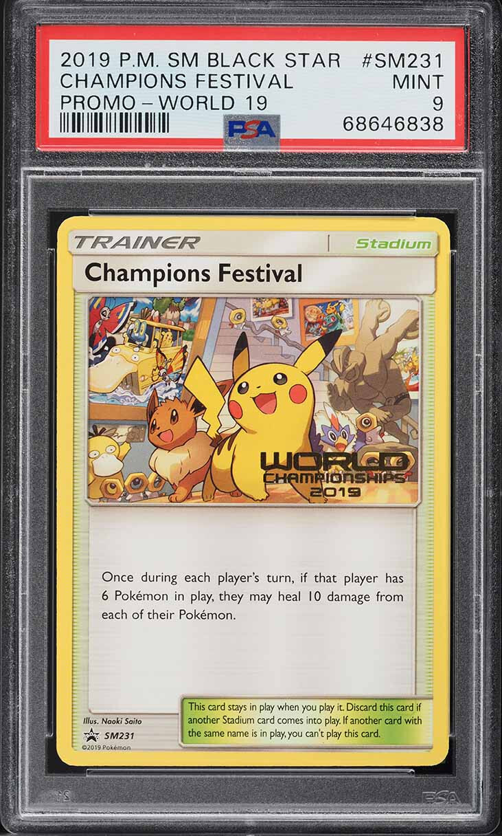 POKEMON BLACK STAR PROMO WORLD CHAMPIONS FESTIVAL #SM231 PSA 9 MINT #68646838