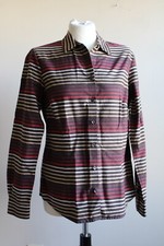 Coldwater Creek S 8 Multicolor Stripe No Iron Button Front Long Sleeve Top