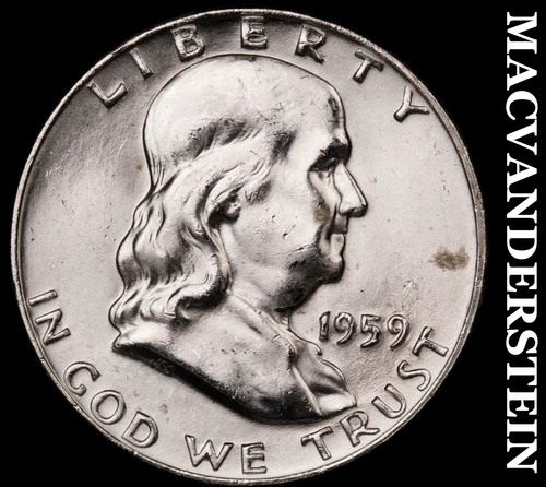 1959-D Silver Franklin Half Dollar - FBL - Choice Gem Brilliant Unc+++  #i1660
