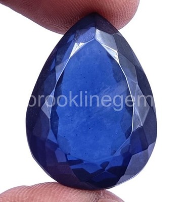 65ct 26x19x13mm Pear Blue Sapphire Heated Madagascar Gemstone 5ARI