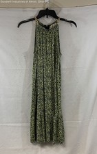 Michael Michael Kors Floral Print Gold Chain Halter Midi Dress Sz S