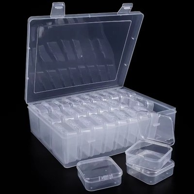 Perlen Organizer Box 30 Stück Klein Klar Kunststoff Perlen Aufbewahrung Behälter mit Klapp