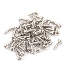 50pcs M2.3 x 8mm Stainless Steel Cross Pan Head Self Tapping Screws Bolts