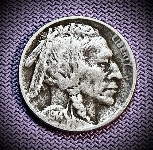 1914 Buffalo Indian Head Nickel Type 2 Recess G-F 👍🏼 Rare Hard to Find 👍🏼