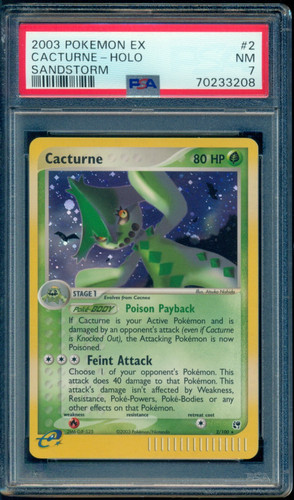 2003 Pokemon EX Sandstorm #2 Cacturne Holo PSA 7 NM