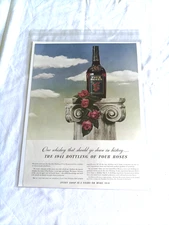 1941 Color Ad Four Roses Whiskey "One That Should Go Down in History "