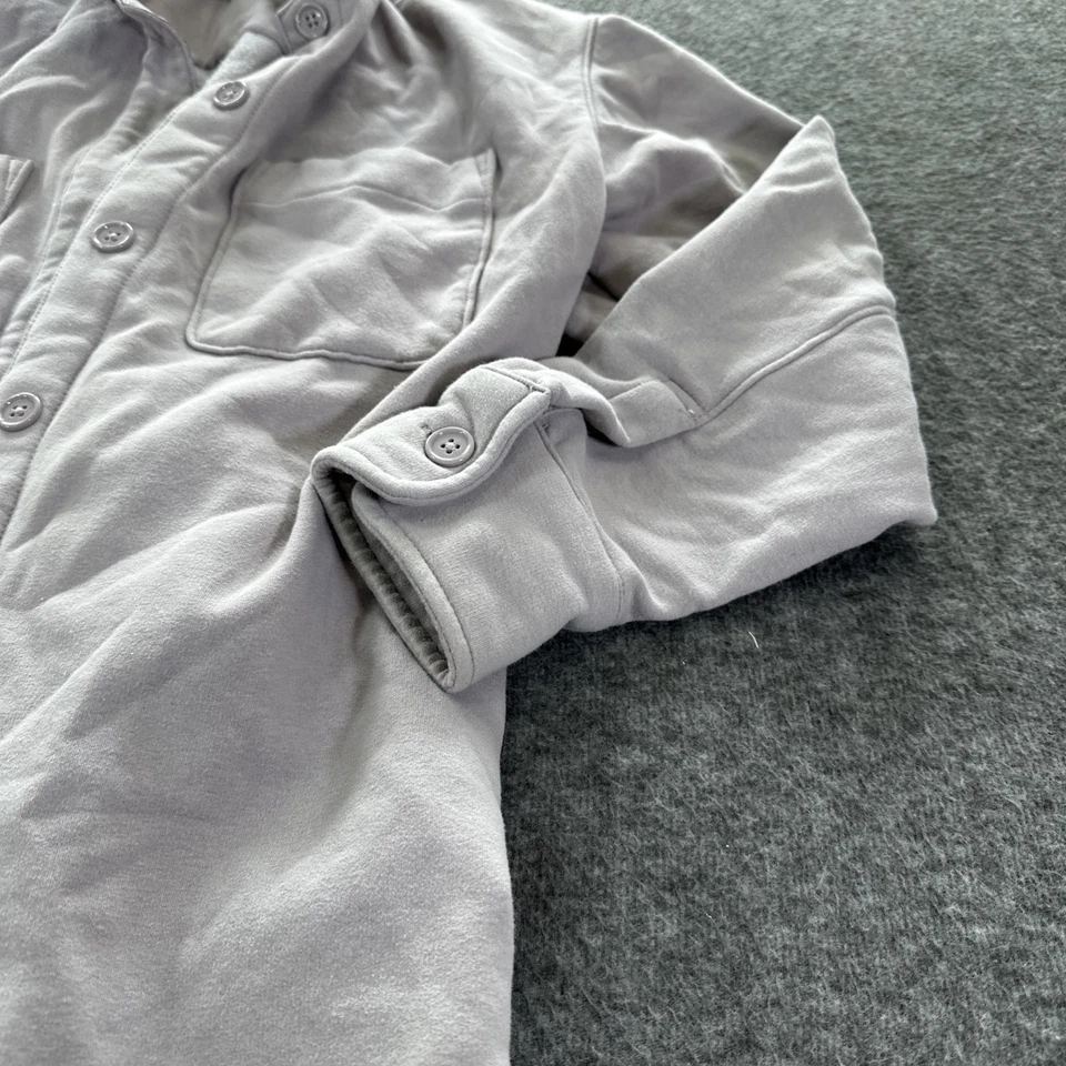 Camisa Athleta Feminina Roxa Gola Abotoada Lã Macia Pesada Tamanho Pequeno - Imagem 4 de 4