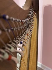 Brown Irish Harp For Sale (includes Black Case, Extra Strings, And Two Tuners.