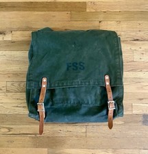 Vtg US Forest Service FSS Canvas Field Bag Rucksack Backpack OD Green 50s 60s