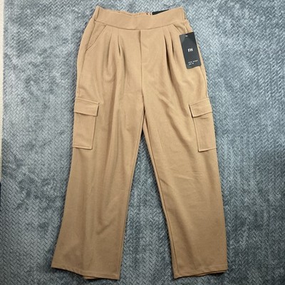 Free Haven Womens XL Brown Cargo Pocket Straight Leg Pants Business Career