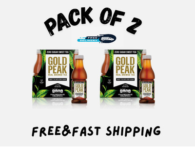 (2 PACK) Gold Peak Iced Tea, Zero Sugar Sweet Tea Bottles, 16.9 fl oz, 6 pack