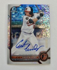 2022 1st Bowman Creed Willems Chrome Prospect Auto Speckle Refractor 010/299