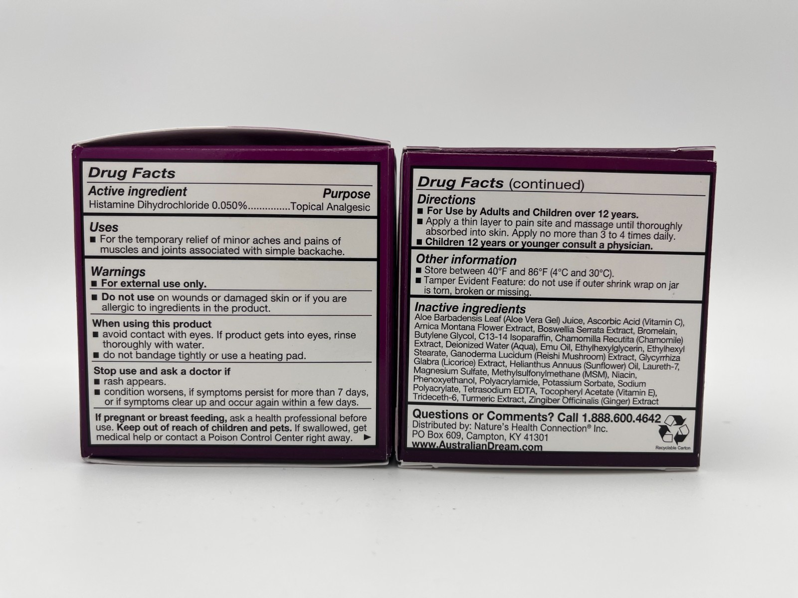 2x AUSTRALIAN DREAM BACK PAIN CREAM 4oz EACH EXPIRATION 07/2027 SEALED! MR 201