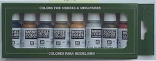 Vallejo 17ml Bottle Metallics Model Color Paint Set (8 Colors) - Hobby and