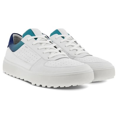 ECCO Men's Golf Tray White Blue Depths Caribbean Shoes 100344 60610