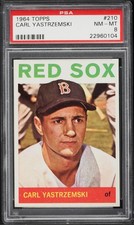1964 Topps BB Card #210 Carl Yastrzemski Boston Red Sox HOF PSA 8 NM-MT
