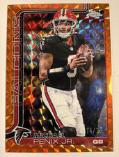 Michael Penix jr. Orange Geometric Refractor /25 - Topps Chrome 2025-2026