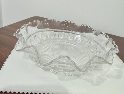 Antique George Davidson & Co Blackberry Prunt Clear Pressed Glass Bowl