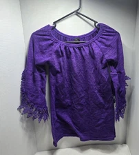 Win Win women's S-M purple open witchy sleeve tunic