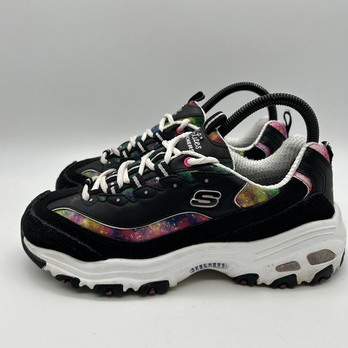Skechers D'Lites Shoes Womens Sz 8 Galaxy Black Memory Foam 149782 Lace Up - Picture 4 of 13