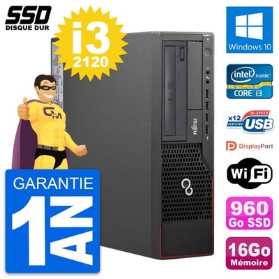 PC Fujitsu Esprimo E700 E90+ DT Intel i3-2120 RAM 16GB SSD 960GB Windows 10 Wifi