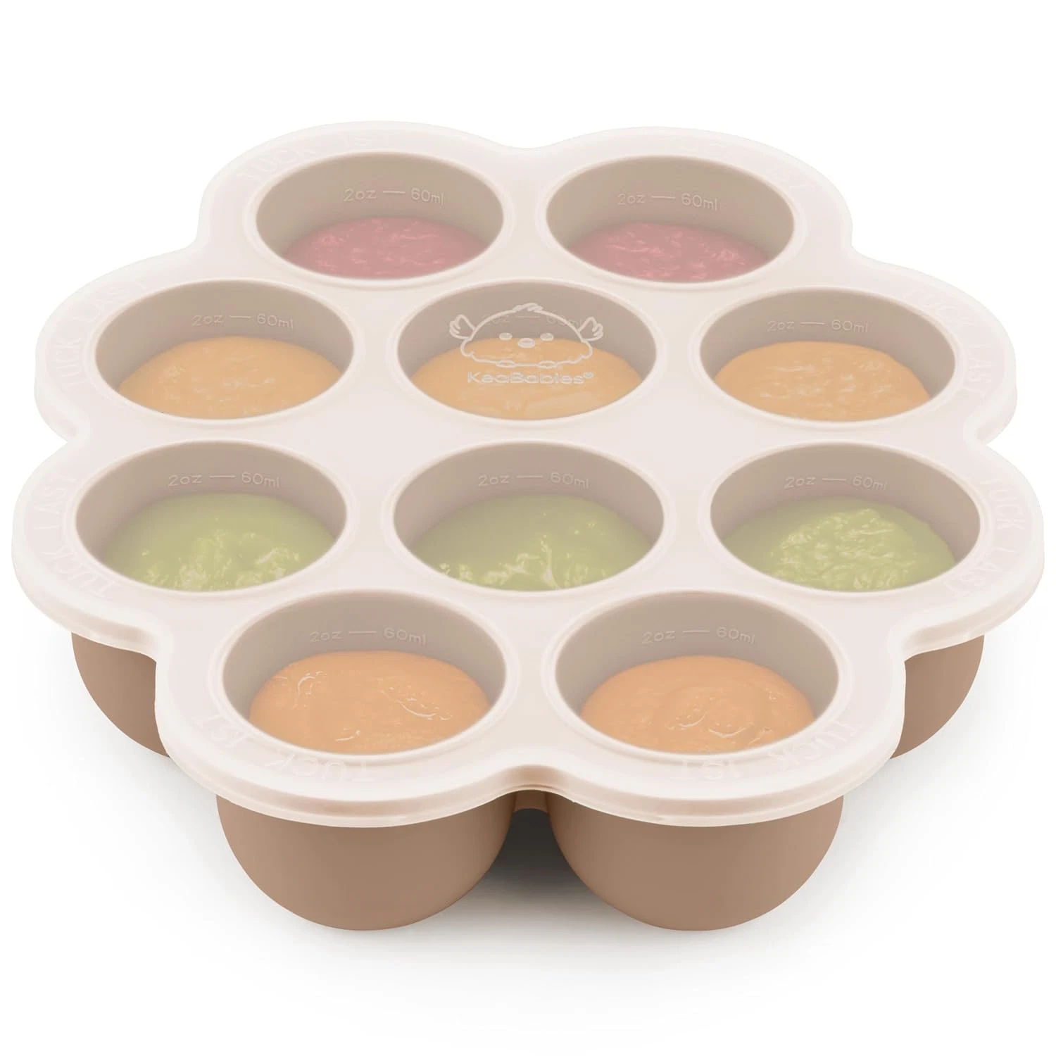 Silicone Food Freezer Trays with Lid, 2Oz X 10 Pods Baby Food Storage Containers