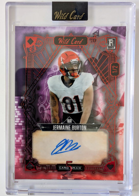 2024 Wild Card 5 Card Draw Auto Jermaine Burton 1/2 Red/Purple Vintage Bengals