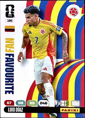 Adidas Colombia World Cup 2026 Home Soccer Jersey Luis Díaz #7 XL