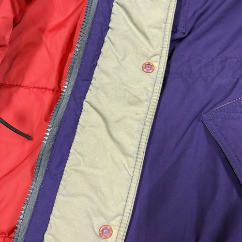3412 Vintage 90's Patagonia Purple Gray Red Insulated Hooded Parka Jacket Large - Picture 11 of 12