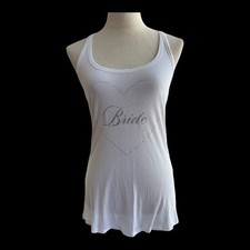 Victoria's Secret Bride Rhinestone Heart Tank Top - Size L 2544-1