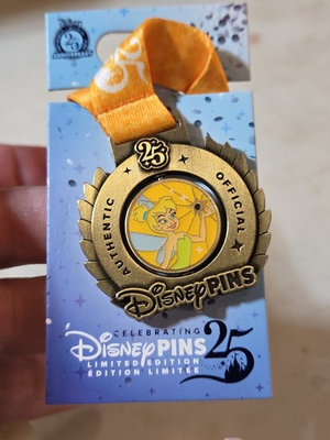 #ad #ad Tinker Bell Peter Pan 25th Anniversary Medal LE4000 Spinner Disney Pin 2025 New $25.00