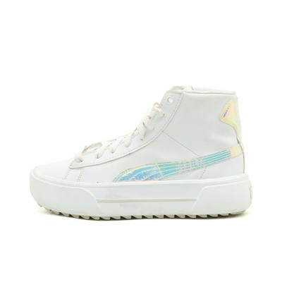 PUMA Damen 387109-01 Sneaker Weiß Leder High Top Plateausohle EU 37.5