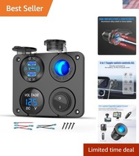 12 Volt USB Outlet RV Accessory 12V Marine Switch Panel, Dual PD30W and QC18W...
