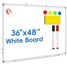 Magnetic Whiteboard, 36x48 Inch, Large Wall Mounted Dry Erase Board, White Bo...