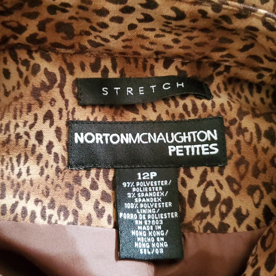 Chaqueta Bomber Estampado Animal Leopardo Talla 12P LP Marrón Mob Wife De Colección Años 80 Retro Foto 4 de 4