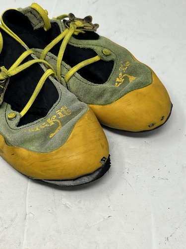 LA SPORTIVA StickIt Kids Size 2-3 Rock Climbing Shoe Yellow Green - Picture 2 of 7