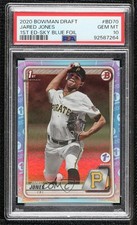 2020 Bowman Draft 1st Edition Sky Blue Foil Jared Jones #BD-70 PSA 10 GEM MT b5y