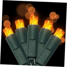 UL Listed 50 Count 5MM Wide Angle Led Christmas Lights Set,Outdoor Orange Color