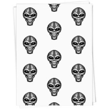 Geschenkpapier / Geschenkanhänger "Grinning Alien" (GI052647)
