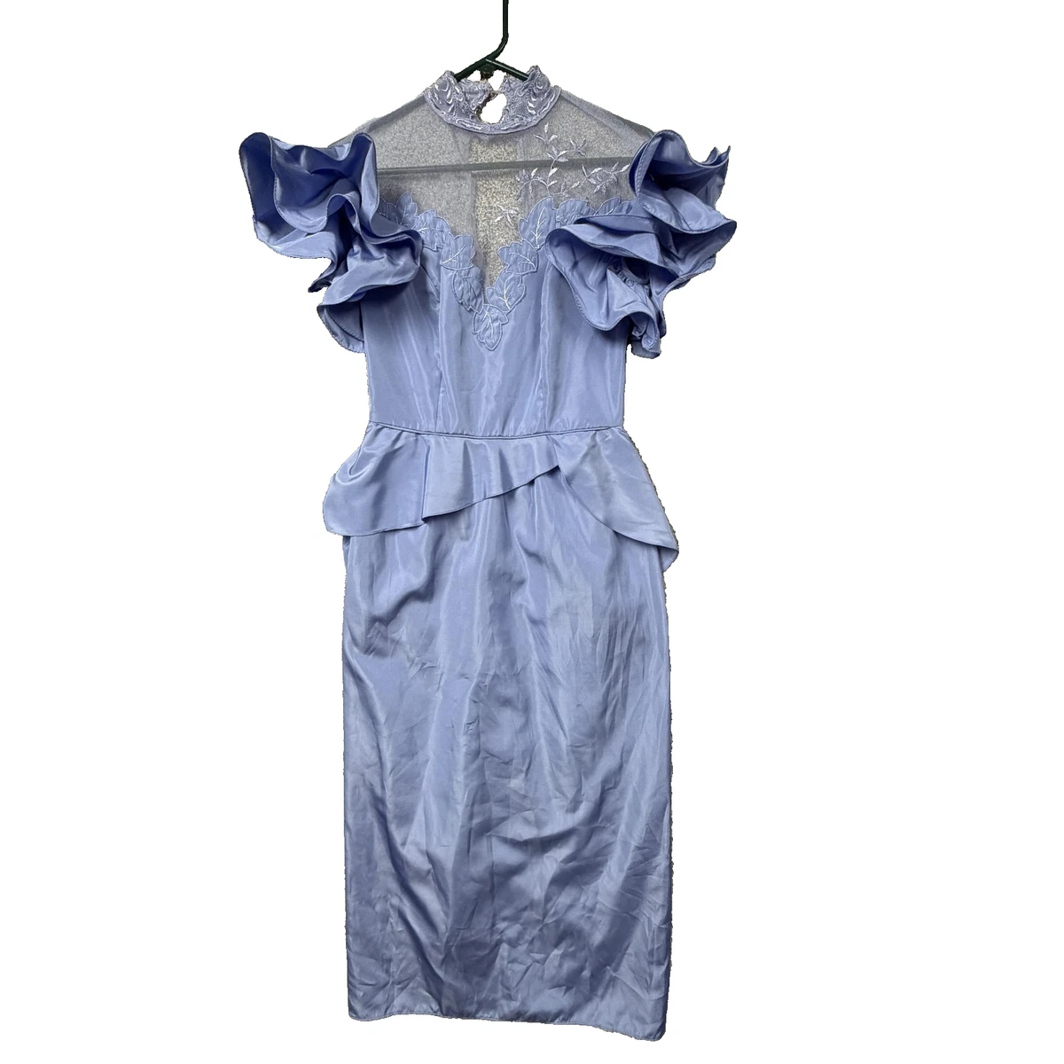 silver lace bridesmaid dresses Silver Moonlight Off-Shoulder Lace-Embellished Gown with Sheer Long Sleeves main image 0